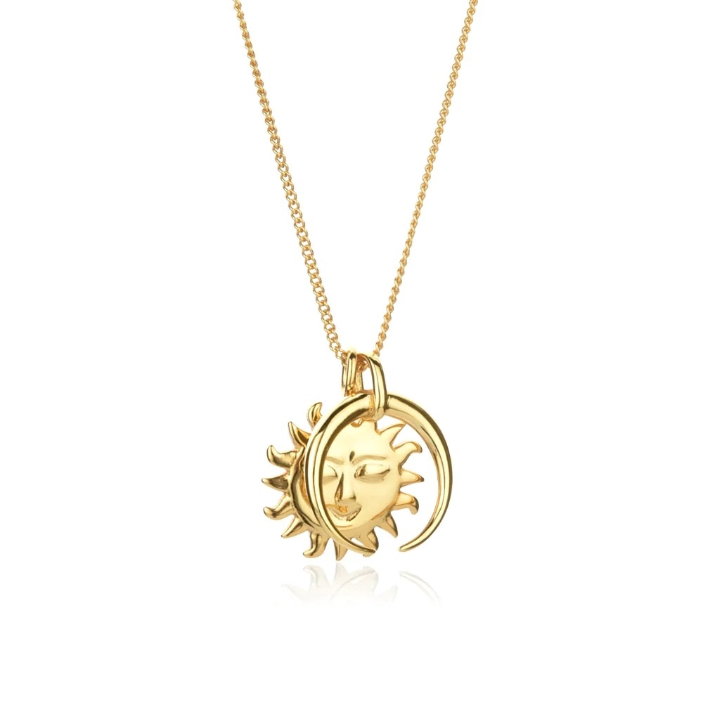 Sun and moon pendant necklace